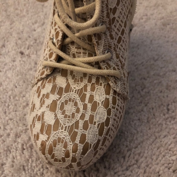 Crochet Lace Faux Leather Booties - Picture 12 of 13